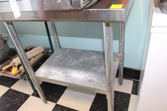 24"x30" Stainless Top Table w/Galvanized Shelf.