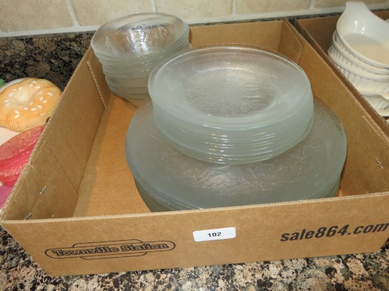 Box lot of Glass dishes
