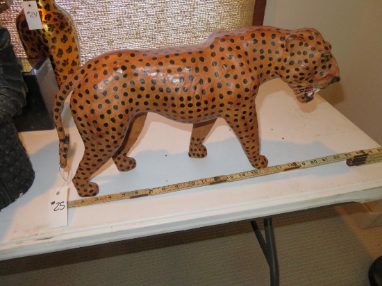 Leather Wrapped Leopard Cheetah Figurine