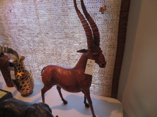 Leather wrapped Gazelle Figurine