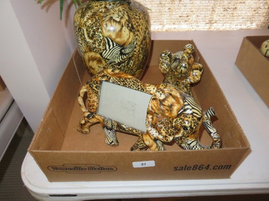 Box lot of Elephant Decor