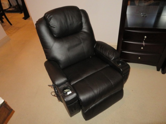 Leather look lift chair recliner