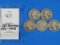 FIVE Silver Quarters 1941-1945
