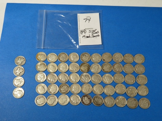 FIFTY FOUR Silver Dimes "Mixed Years"