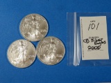 THREE Silver Eagles 