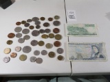 Lot of Foreign Currency and Coins