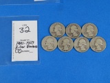 SEVEN 1941-1947 Silver Quarters