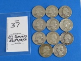 ELEVEN Silver Quarters 56, 57, 58, 59