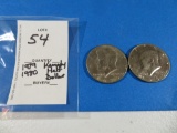 TWO Kennedy Half Dollars 1979 & 1980