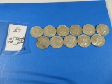 ELEVEN Kennedy Half Dollars 1964