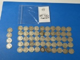 FIFTY FOUR Silver Dimes 
