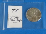 ONE 1991 Silver Eagle Coin