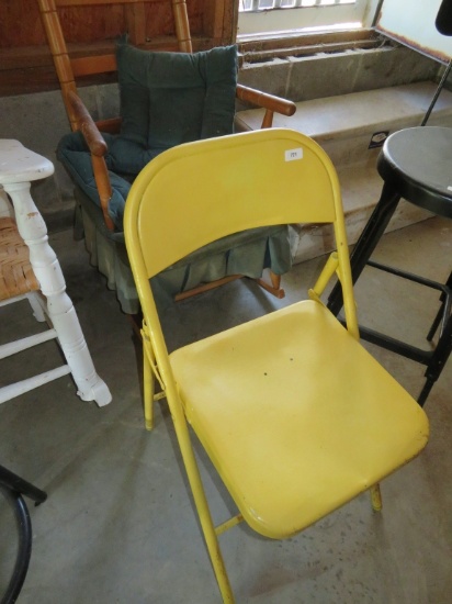 Yellow folding chair