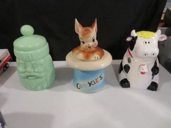 Lot of 3 Decoractive Cookie Jars