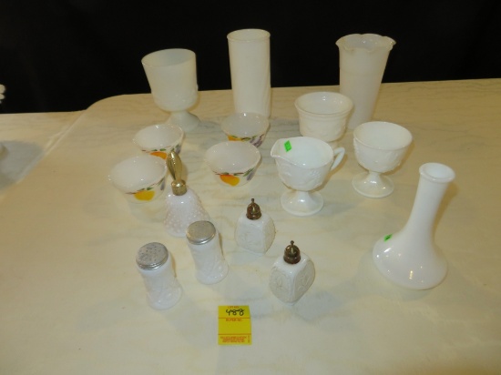 Lot of collectible milk glass