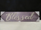 Wooden Raised Letter Blessed Sign