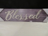 Wooden Raised Letter Blessed Sign