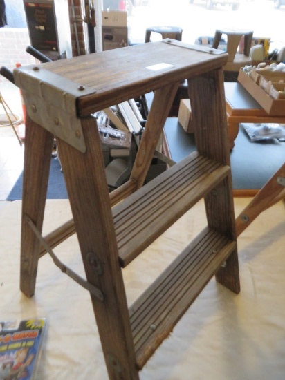 Wooden 2 step ladder used