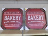 2 Gingerbread Bakery Signs 24 x 24