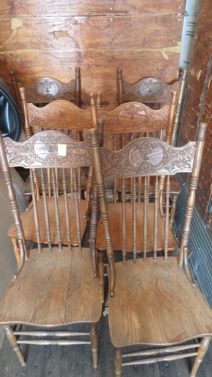 Six Oak Dining Chairs