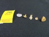 Lot of Collectible Charms & Pins 10 kt Gold