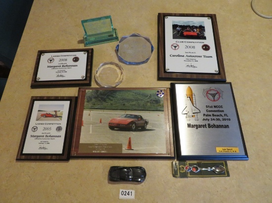 Lot of Awards , die cast Corvette, collectible spn