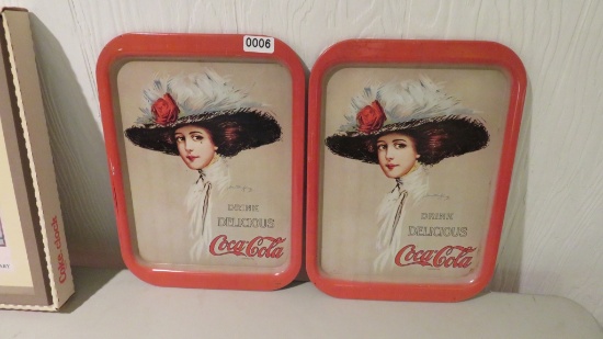 2 Decorative Coca-Cola Trays