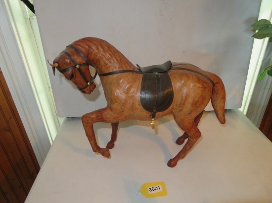 Leather Wrapped Horse Figure