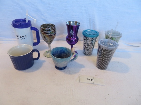 Lot of drink cups, mugs, goblets