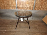 Round Metal & Glass Accent Table