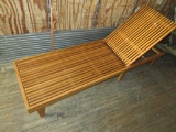 Nadine Teak Brown Wood Outdoor Chaise Lounge