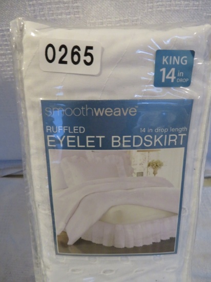 Smoothweave King Ruffled Eyelet Bedskirt