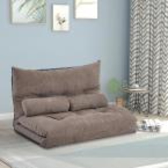 Light Brown Adjustable Folding Futon Sofa Bed