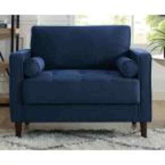 Lillith Mid Century Modern Chair in Navy Blue