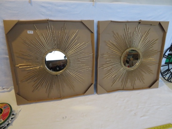 2 Gold Tone Star Shapped Mirrors