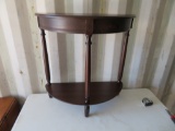 Dark Brown Half Round Accent Table