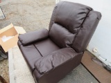 Nathaniel Home Brown Bonded Leather Glider Reclinr