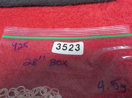 Sterling Silver 28 " Box Chain .925