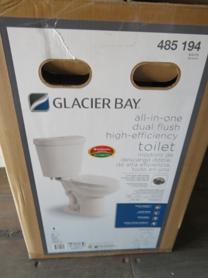 Glacier Bay Dual Flush Round Bowl White Toilet
