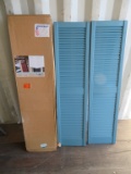 2 Pairs of Plygem Coastal Blue Louvered Shutters