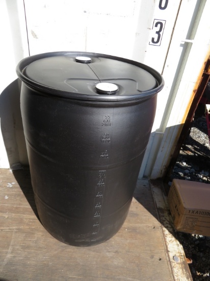 Rain Barrel 55 Gal Plastic industrial Drum Black