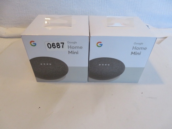 2 Google Home Minis " Charcoal "