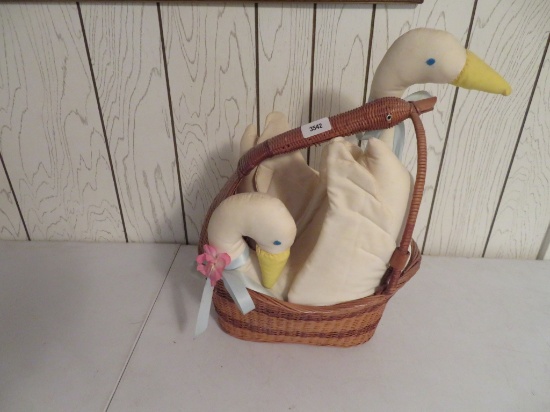 Decor Decor in a Duck Wicker Basket