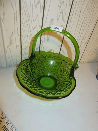 Green Glass Basket
