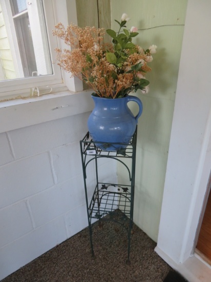 Plant Stand & Artificial Flowers