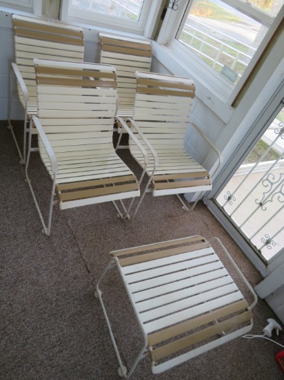 4 Outdoor Chairs & Foot Stool