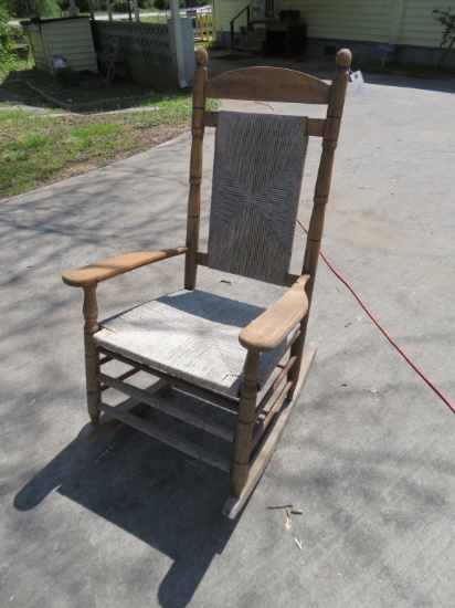 Oak & Wicker Rocking Chair