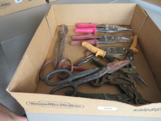 Box lot of cutters and snips