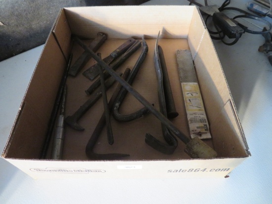 Box lot of pry bars and punches