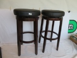 2 Swivel Padded Seat Bar Stools